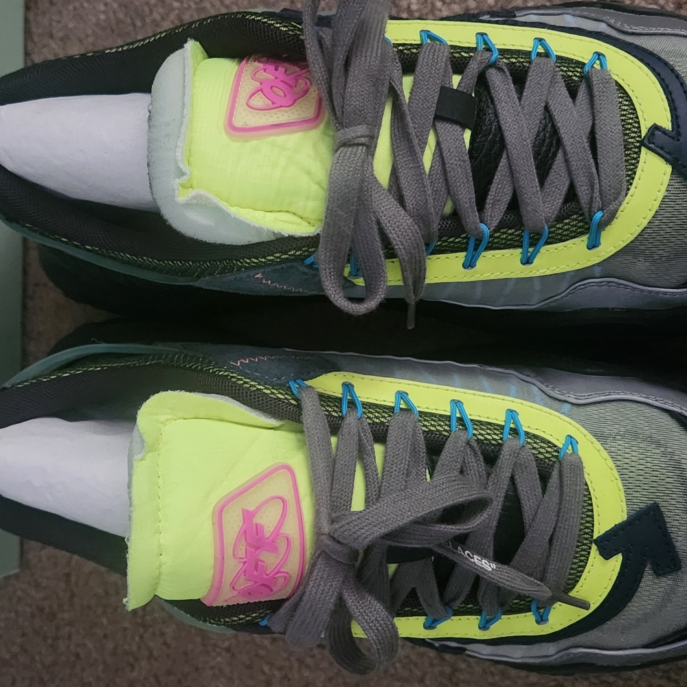 Off-White Neon Yellow and Gray Sneakers
